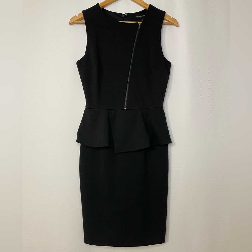 Banana Republic Black Peplum Midi Dress - Size 2